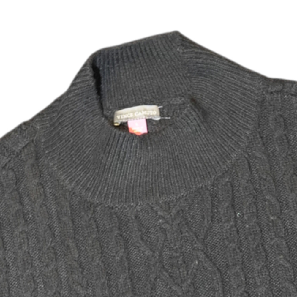 Vince Camuto Cable Knit Sweater Mock Neck Oversized Brown Size L - Picture 6 of 10